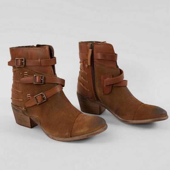 ROAN by BED STU Brown Leather Strappy Ankle Booties - Picture 2 of 5